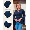 image:imageScarlet Darkness Bell Sleeve Tops for Women Renaissance Pirate ShirtNavy Blue