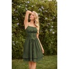 image:imageScarlet Darkness Corset Mini Sundress Chiffon Homecoming Dress for WomenArmy Green