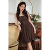 image:imageScarlet Darkness Corset Mini Sundress Chiffon Homecoming Dress for WomenCoffee