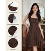image:imageScarlet Darkness Corset Mini Sundress Chiffon Homecoming Dress for WomenCoffee