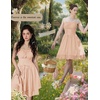 image:imageScarlet Darkness Corset Mini Sundress Chiffon Homecoming Dress for WomenCream Yellow