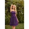 image:imageScarlet Darkness Corset Mini Sundress Chiffon Homecoming Dress for WomenDeep Purple