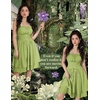 image:imageScarlet Darkness Corset Mini Sundress Chiffon Homecoming Dress for WomenGray Green