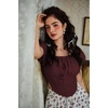 image:imageScarlet Darkness Corset Top for Women Crop Renaissance Shirt Plus Size Tops Pirate Witchy BlouseDark Wine