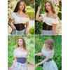 image:imageScarlet Darkness Corset Top for Women Crop Renaissance Shirt Plus Size Tops Pirate Witchy BlouseIvory
