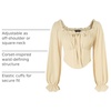image:imageScarlet Darkness Corset Tops for Women Long Sleeve Renaissance Shirt BlouseApricot
