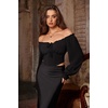 image:imageScarlet Darkness Corset Tops for Women Long Sleeve Renaissance Shirt BlouseBlack