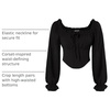image:imageScarlet Darkness Corset Tops for Women Long Sleeve Renaissance Shirt BlouseBlack