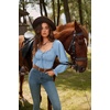 image:imageScarlet Darkness Corset Tops for Women Long Sleeve Renaissance Shirt BlouseBlue