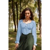 image:imageScarlet Darkness Corset Tops for Women Long Sleeve Renaissance Shirt BlouseBlue