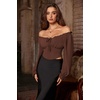 image:imageScarlet Darkness Corset Tops for Women Long Sleeve Renaissance Shirt BlouseBrown