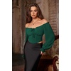image:imageScarlet Darkness Corset Tops for Women Long Sleeve Renaissance Shirt BlouseDark Green