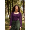 image:imageScarlet Darkness Corset Tops for Women Long Sleeve Renaissance Shirt BlouseDeep Purple