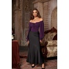 image:imageScarlet Darkness Corset Tops for Women Long Sleeve Renaissance Shirt BlouseDeep Purple