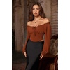image:imageScarlet Darkness Corset Tops for Women Long Sleeve Renaissance Shirt BlouseOrange