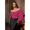 image:imageScarlet Darkness Corset Tops for Women Long Sleeve Renaissance Shirt BlousePink