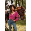 image:imageScarlet Darkness Corset Tops for Women Long Sleeve Renaissance Shirt BlousePink