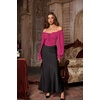 image:imageScarlet Darkness Corset Tops for Women Long Sleeve Renaissance Shirt BlousePink