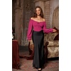 image:imageScarlet Darkness Corset Tops for Women Long Sleeve Renaissance Shirt BlousePink