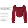 image:imageScarlet Darkness Corset Tops for Women Long Sleeve Renaissance Shirt BlouseRed
