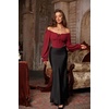 image:imageScarlet Darkness Corset Tops for Women Long Sleeve Renaissance Shirt BlouseRed