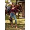 image:imageScarlet Darkness Corset Tops for Women Long Sleeve Renaissance Shirt BlouseWine Red