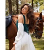 image:imageScarlet Darkness Corset Tops for Women Vintage Sweetheart Fishboned BustierTeal Green