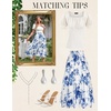 image:imageScarlet Darkness Floral Maxi Skirts for Women Summer Victorian Long SkirtAzure Mist