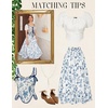 image:imageScarlet Darkness Floral Maxi Skirts for Women Summer Victorian Long SkirtBluewhite Floral