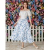 image:imageScarlet Darkness Floral Maxi Skirts for Women Summer Victorian Long SkirtBluewhite Floral
