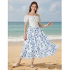 image:imageScarlet Darkness Floral Maxi Skirts for Women Summer Victorian Long SkirtBluewhite Floral
