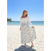 image:imageScarlet Darkness Floral Maxi Skirts for Women Summer Victorian Long SkirtGreen Floral