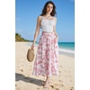 image:imageScarlet Darkness Floral Maxi Skirts for Women Summer Victorian Long SkirtRed Floral