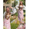 image:imageScarlet Darkness Floral Maxi Skirts for Women Summer Victorian Long SkirtRed Floral