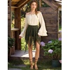 image:imageScarlet Darkness Lace Mini Skirts for Women Renaissance Boho Short SkirtArmy Green