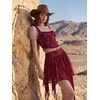 image:imageScarlet Darkness Lace Mini Skirts for Women Renaissance Boho Short SkirtRed