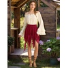 image:imageScarlet Darkness Lace Mini Skirts for Women Renaissance Boho Short SkirtRed