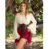 image:imageScarlet Darkness Lace Mini Skirts for Women Renaissance Boho Short SkirtRed