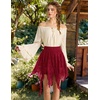 image:imageScarlet Darkness Lace Mini Skirts for Women Renaissance Boho Short SkirtRed