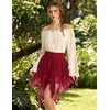 image:imageScarlet Darkness Lace Mini Skirts for Women Renaissance Boho Short SkirtRed