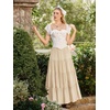 image:imageScarlet Darkness Long Skirts for Women Flowy Tiered Renaissance Maxi SkirtApricot