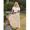 image:imageScarlet Darkness Long Skirts for Women Flowy Tiered Renaissance Maxi SkirtApricot