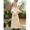 image:imageScarlet Darkness Long Skirts for Women Flowy Tiered Renaissance Maxi SkirtApricot
