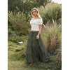 image:imageScarlet Darkness Long Skirts for Women Flowy Tiered Renaissance Maxi SkirtArmy Green
