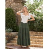 image:imageScarlet Darkness Long Skirts for Women Flowy Tiered Renaissance Maxi SkirtArmy Green