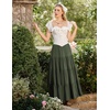 image:imageScarlet Darkness Long Skirts for Women Flowy Tiered Renaissance Maxi SkirtArmy Green