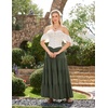 image:imageScarlet Darkness Long Skirts for Women Flowy Tiered Renaissance Maxi SkirtArmy Green