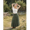 image:imageScarlet Darkness Long Skirts for Women Flowy Tiered Renaissance Maxi SkirtArmy Green