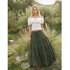 image:imageScarlet Darkness Long Skirts for Women Flowy Tiered Renaissance Maxi SkirtArmy Green