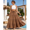 image:imageScarlet Darkness Long Skirts for Women Flowy Tiered Renaissance Maxi SkirtBrown